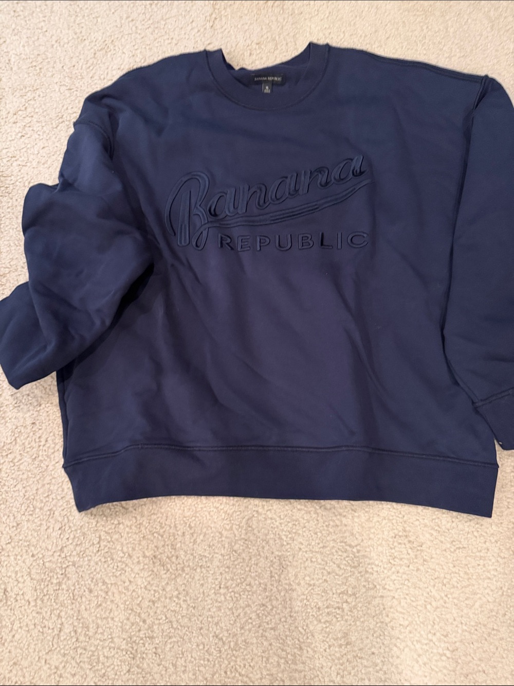 Banana Republic Men’s Navy Embroidered Crewneck Sweatshirt